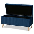 thumbnail image 2 of Baxton Studio Hanley Modern and Contemporary Navy Blue Velvet Fabric Upholstered and Walnut Brown Finished Wood Storage, 2 of 5