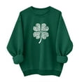 thumbnail image 2 of Craaazy Women's St Patricks Long Sleeve Shirts Round Neck Green Comfy Shamrock Tops, 2 of 6