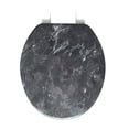 thumbnail image 2 of J&V Textiles Round Toilet Seat With Easy Clean & Change Hinge Black, 2 of 9