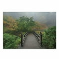 thumbnail image 1 of Garden Cutting Board, Foggy Morning Illustration of Bridge and Trees, Decorative Tempered Glass Cutting and Serving Board, in 3 Sizes, by Ambesonne, 1 of 2