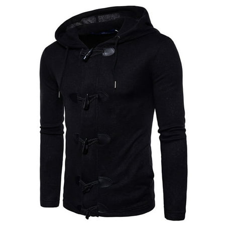 DZT1968 Men's Autumn Winter Fashion Men Slim Designed Hooded Top Cardigan Coat Jacket