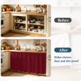 thumbnail image 4 of Pure Red Wine Cabinet Curtain 32"Wx55"L, Dustproof Pantry Door Curtain with Self Adhesive Tape, Simple Solid Color Tall Storage Cover Privacy Drape for Bathroom Kitchen Laundry Room, 4 of 9