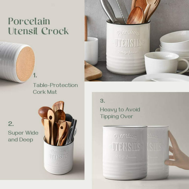 Porcelain Utensil Crock Holder