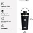 thumbnail image 3 of Bouteille Shaker Hydro Flask 24 Oz en Acier Inoxydable Isolée avec Bec Verseur à Clapet Étanche, et Isolation à Double Paroi, Trillium, 3 of 7