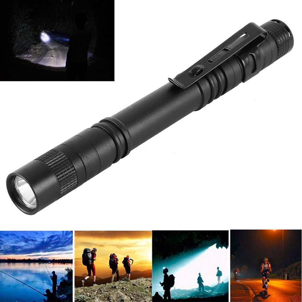 JW_ JT_ Pencil LED Tactical Flashlight 1200LM Bright Torch with Clip Pen Lamp 