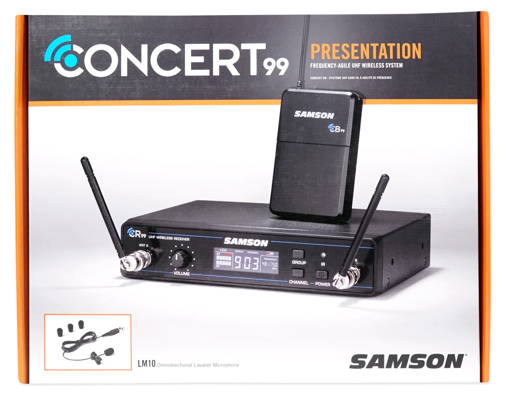 SAMSON Concert 99 Presentation Lavalier Mic D-Band+Audio Technica ATH Headphones