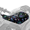 thumbnail image 2 of Renewold ATV Seat Cover Waterproof Anti-Slip Four Wheeler Seat Cover for Mud/Rain/Snow, Fits for Polaris Scrambler, Can-Am Outlander, 25.2x10 Inch, Halloween Bat Mushroom Spider Web Print, 2 of 7