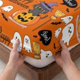 thumbnail image 3 of Full Size Fitted Sheet Set - Purple Halloween 3 Piece Bedding Sets 16" Deep Pocket Fitted Sheet with 2 Pillowcases, Pumpkins Cat Ghost Black Bat Brushed Microfiber Hotel Luxury Bed Sheets, 3 of 9