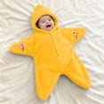 thumbnail image 2 of GiLiling Baby Starfish Onesie Halloween Zipper Hooded Star Suit Newborn Outfit Cute Dress-Up Outfit for Christmas Festival and Baby Party Dressing‑up (Yellow, 9-12 Months), 2 of 5