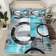thumbnail image 2 of Feelyou Vintage Art Circle Bed Sheets for Kids, Abstract Geometric King Sheets, Retro Oil Printing Sheet Set, Breathable Home Decor, 4pcs, 2 of 7