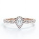thumbnail image 1 of JeenMata Anillo de Compromiso con Pavé de Semi Infinito y Engaste de Halo de 3 Puntas con Diamantes Talla Pera de 0,5 Quilates, Oro Rosa de 10 K, 1 of 4