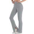 thumbnail image 3 of RKSTN Womens Leggings Plus Size Yoga Pants Solid Color High Waisted Tummy Control Side Slit Legs Sweatpants, 3 of 9