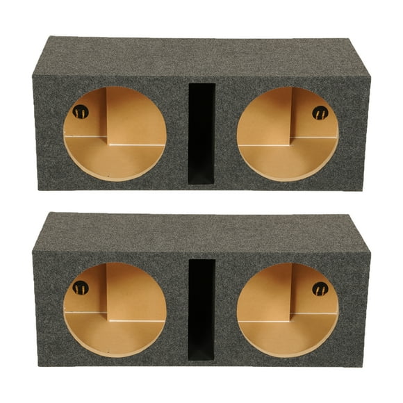 QPower QBASS Dual 12 Inch Car Audio Subwoofer Enclosure, Charcoal (2 Pack)