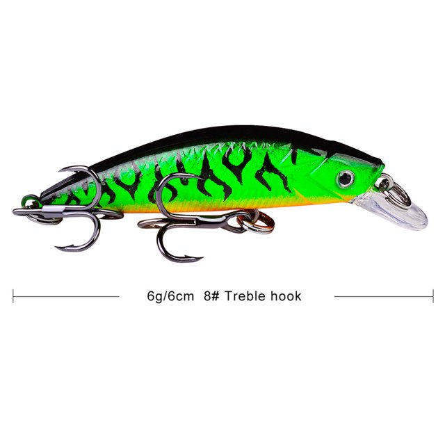 Señuelo de pesca Minnow 6g 6cm hundimiento 3D ojos Wobbler cebo duro artificial (A) Likrtyny Para estrenar