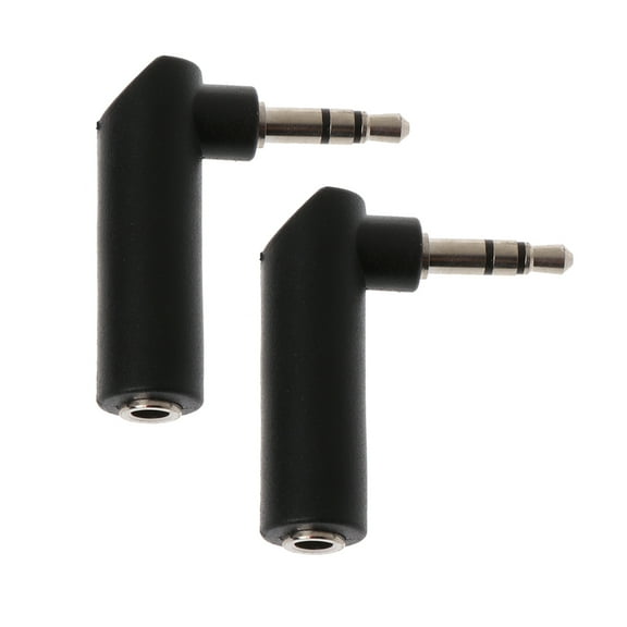 Tizuqe Gold-plated Connector 3.5mm Jack Right Angle Female to 3.5mm 3Pole Male Audio Stereo Plug L Shape Jack Adapter Connector