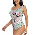 thumbnail image 3 of Picia West Cowgirl Disco Pattern Women's One Piece Swimsuits,One Shoulder Swimwear Asymmetric ,Ruffle Monokinis Bathing Suits,High Waisted Flattering Bathing Suits-Large, 3 of 8