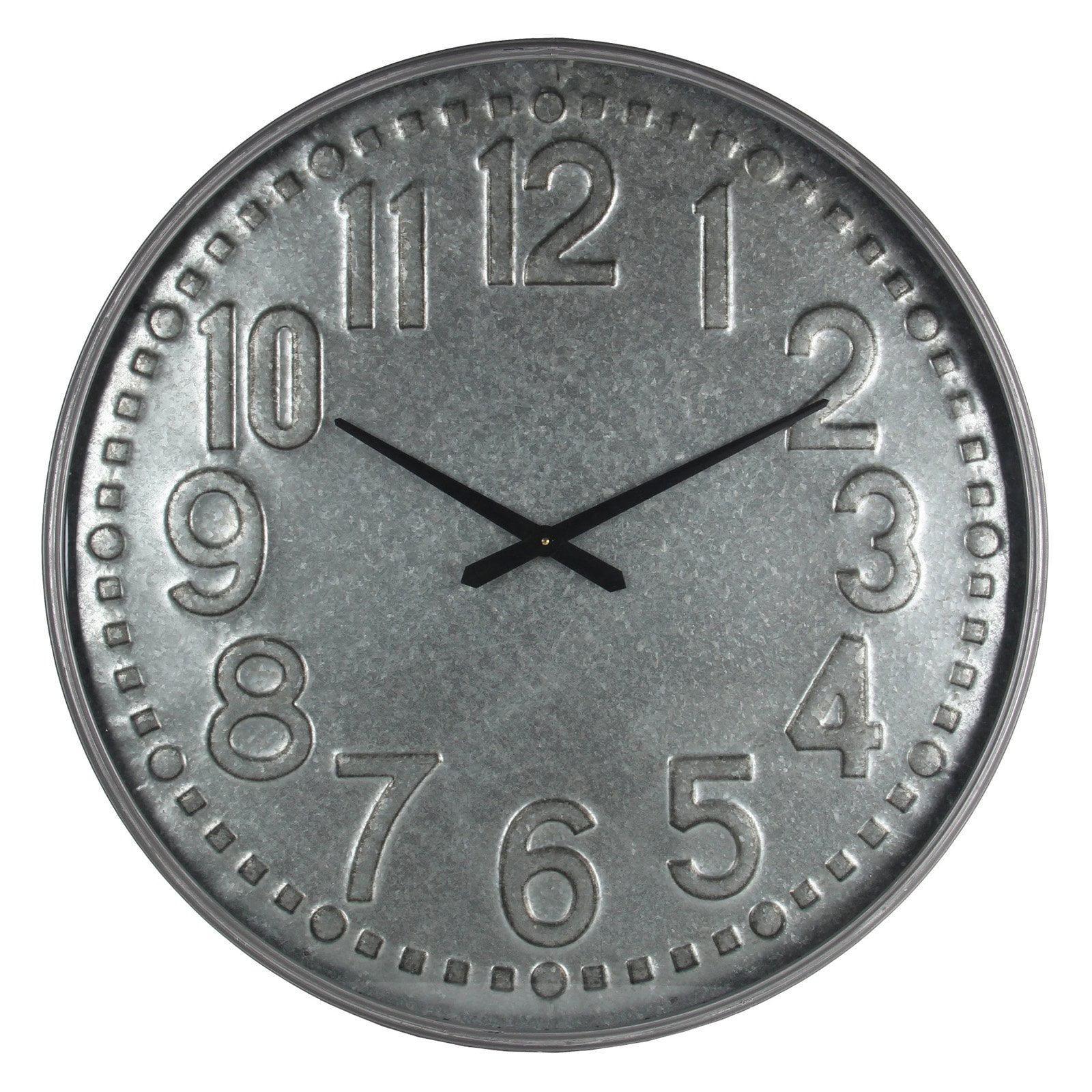 Privilege International Round Galvanized Wall Clock