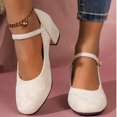 thumbnail image 5 of TKYCMSUAKI Women's Chunky Low Block Heels Mary Jane Closed Toe Work Pumps Comfortable Round Toe Dress Wedding Shoes, 5 of 5