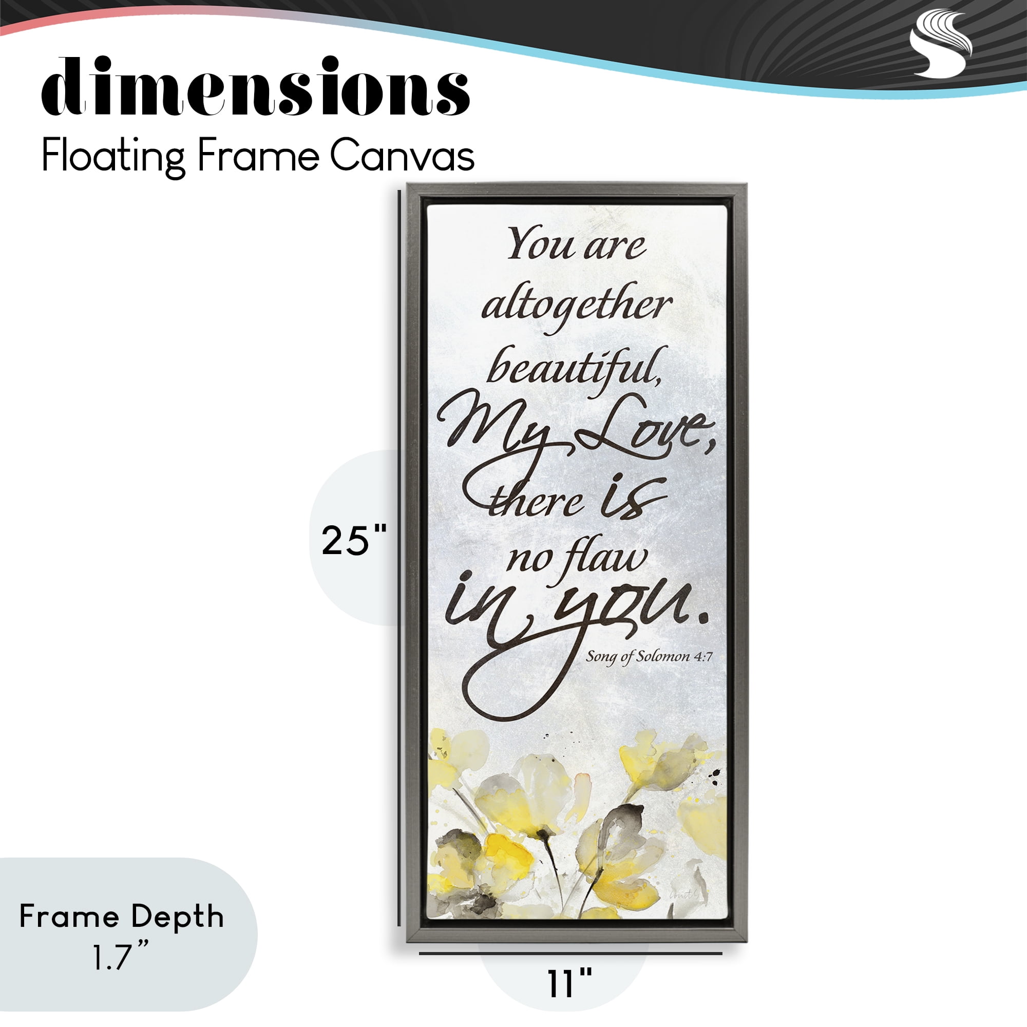 Stupell Industries There Is No Flaw In You Gray Framed Floater Canvas Wall Art, design by Lanie Loreth