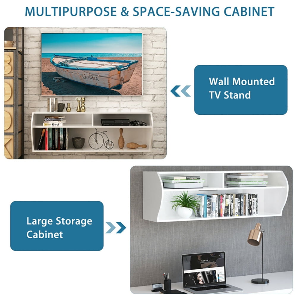Finihen Floating Shelves, Modern Hanging Shelf for Wall Decor, 48.5 Inch 2 Tier Modern Wall Mounted Hanging Floating Shelf, for Living Room, Bedroom, Kitchen, White Finihen Floating Shelves, Modern Hanging Shelf for Wall Decor, 48.5 Inch 2 Tier Modern Wall Mounted Hanging Floating Shelf, for Living Room, Bedroom, Kitchen, White