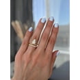 thumbnail image 2 of Pear Cut Double Band White Moissanite IGI Lab-Grown Diamond Engagement Ring, 14K Gold Plated Size- (5 - 13) Available, 2 of 2