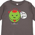 thumbnail image 4 of Inktastic Olive You Boys or Girls Long Sleeve Toddler T-Shirt, 4 of 5
