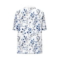 thumbnail image 3 of Ladies' Summer Short Sleeve Shirt Casual Button V-Neck Loose Fit Tshirts Boho Vacation Blouses Blouse, 3 of 5