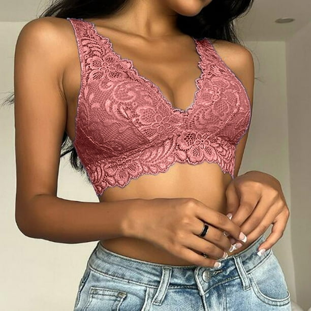 bras for women Glamorous Summer Hollow Breathable Beauty Back Push Up  Removable Padded Lace Bralette Bra For Lady womens bras 