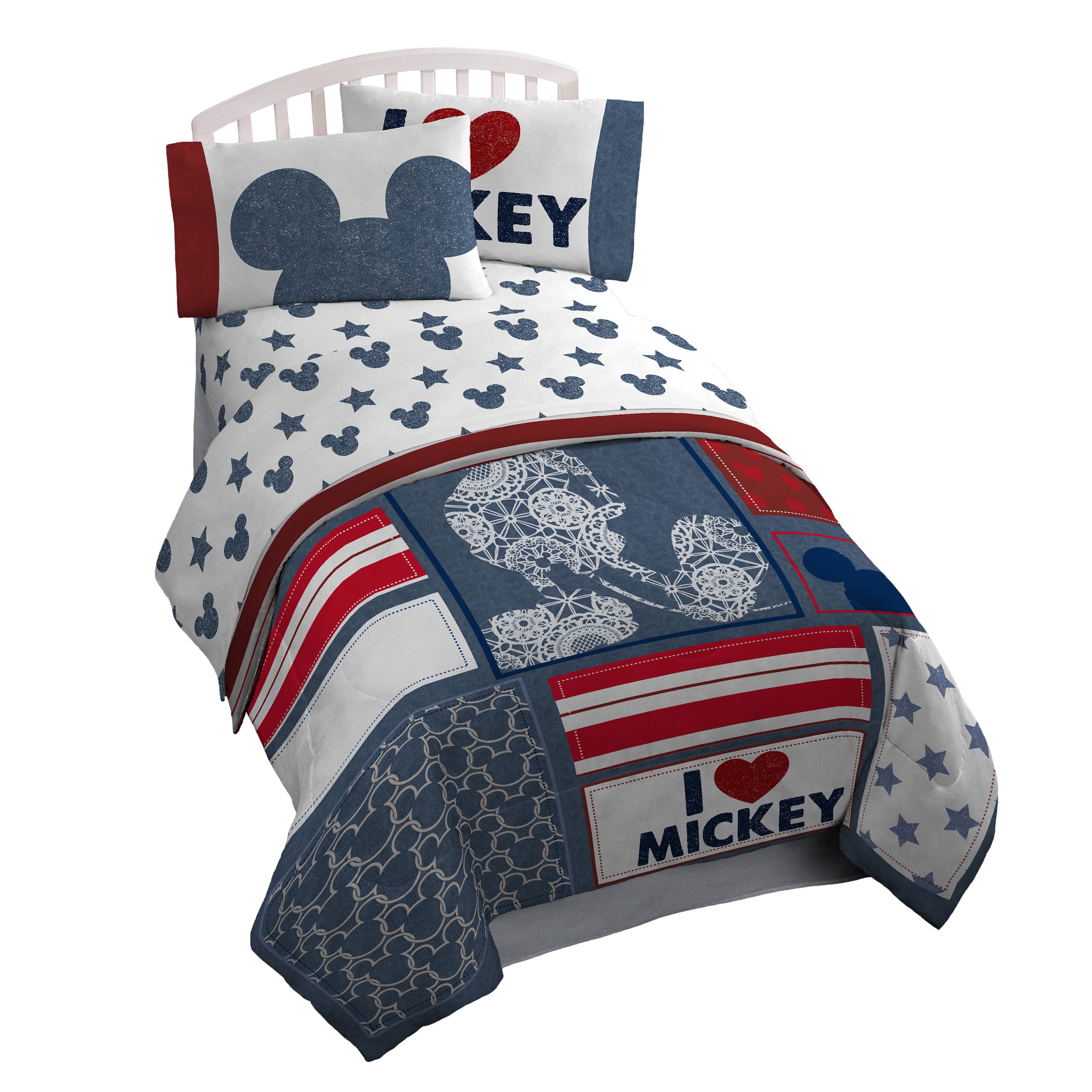 Disney Mickey Mouse Classic Red Comforter Shams Set New Boys Home Bedding Decor 