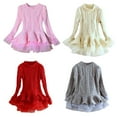 thumbnail image 4 of MXIEZI Toddler Kids Long Sleeve Knit Sweater Dress for Girls Puffy Princess Style Winter Warm Party Gown Ages 2-7 Years, 4 of 8