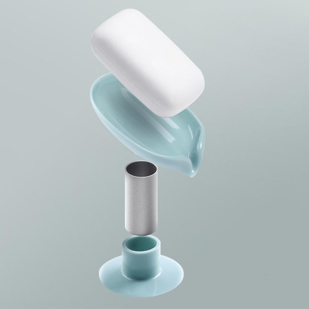 Soporte para jabonera en apariencia , soporte para jabonera con drenaje automático, no perforado, soporte para bar jabón de limpiar para , Azul perfecl Plato de soporte de jabón