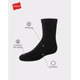 thumbnail image 2 of Hanes Double Tough Boys' Cushion Crew Socks, 12-Pairs Black L, 2 of 6