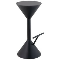 Chronos 29.75" Modern Industrial Iron Hourglass Backless Bar Stool with Foot Rest, Black