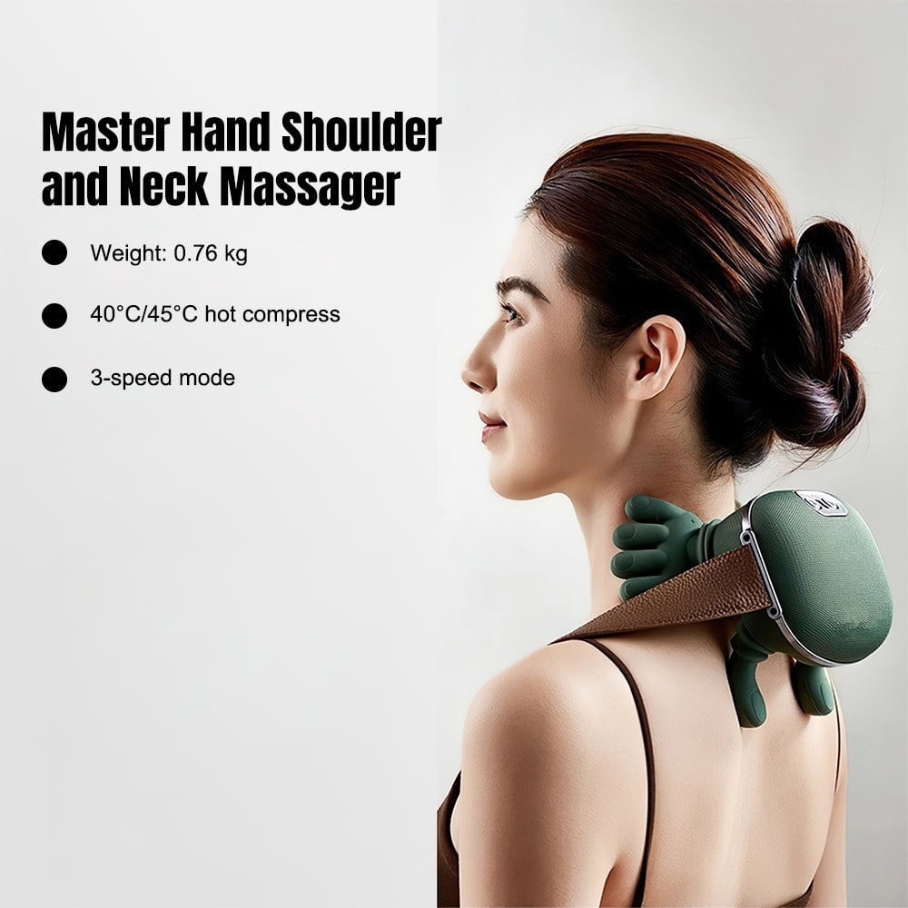 Shoulder and Neck Massager, Welan Neck Massager with Fingers, 4D Kneading Massage(Green)