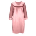thumbnail image 6 of ClodeEU Womens Satin 3/4 Sleeve V Neck Dress,Elegant Trendy Dress For Office Pink,Womens Plus L, 6 of 7