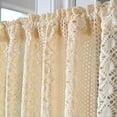 thumbnail image 6 of Rustic Crochet Curtain Valance for Living Room Vintage Lace Curtains for Kitchen Window Curtain Tiers for Cafe Window Rod Pocket Hollow Sheer Room Divider Curtains, 6 of 7