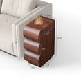 thumbnail image 3 of WIRRYTOR Curved Wave Narrow Nightstand Set of 2 for Bedroom, Mid-Century Modern 3 Drawer Slim Bedside Tables, Retro End Table Set of 2, Walnut, 3 of 9