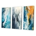 thumbnail image 3 of Designart "Arctic Glacier Landscape Aerial Perspective I" Glacier Wall Art Set Of 3 - Country Blue Canvas Set For Living Room Decor, 3 of 6