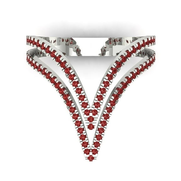 Statement Engagement Ring for Women - 0.525ct Natural Garnet in 18K White Gold Promise Ring