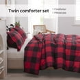 thumbnail image 2 of LUCKYBULL Comforter Set 2 Pieces Twin Bedding Set Fluffy Red Plaid Down Alternative Comforter, Buffalo Plaid Soft Textured Comforter with 1 Pillowcase All Seasons, Red and Black, 2 of 6