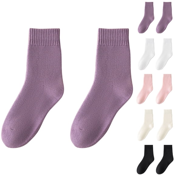 Ashirexll Warm Socks for Women, Womens Ankle Socks, Winter Mid Calf Socks with Soft Fleece Lining