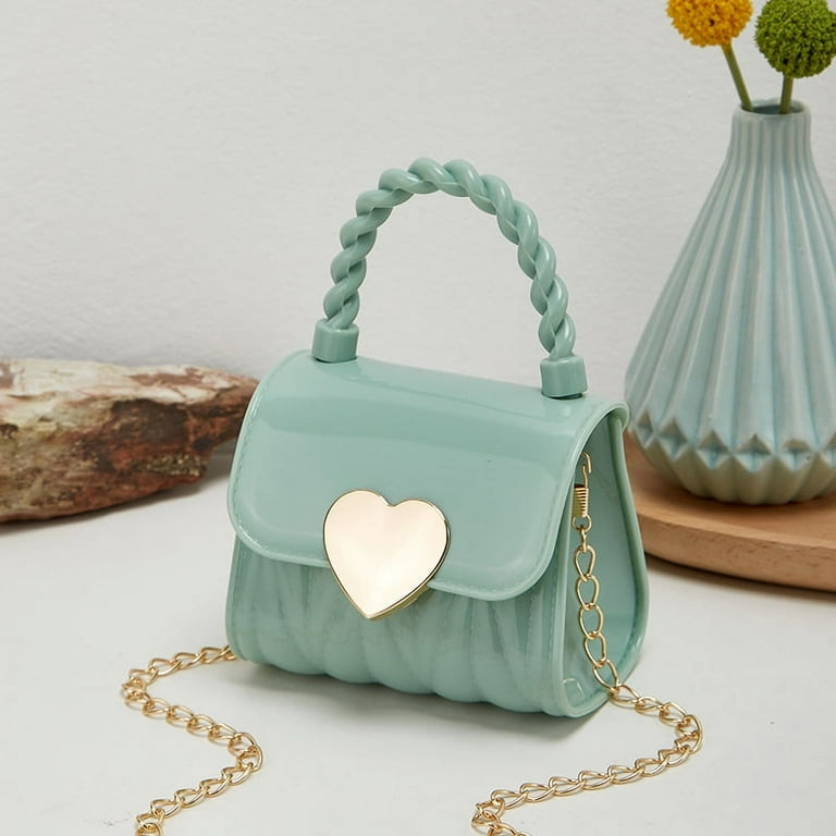 Fashion Mini Handbags PVC Crossbody Coin Purse Solid Color Handbag Plastic Small Chain Jelly Bag for Girl Wholesale LDG Walmart