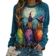 thumbnail image 5 of Xdegoge Women Plus Size Halloween Shirts Witch Graphic Tees Print Long Sleeve Sweatshirt Crew Neck Vintage T-Shirts 2025 Fall Season Festival Pullover Tops Family Funny Gifts, 5 of 5