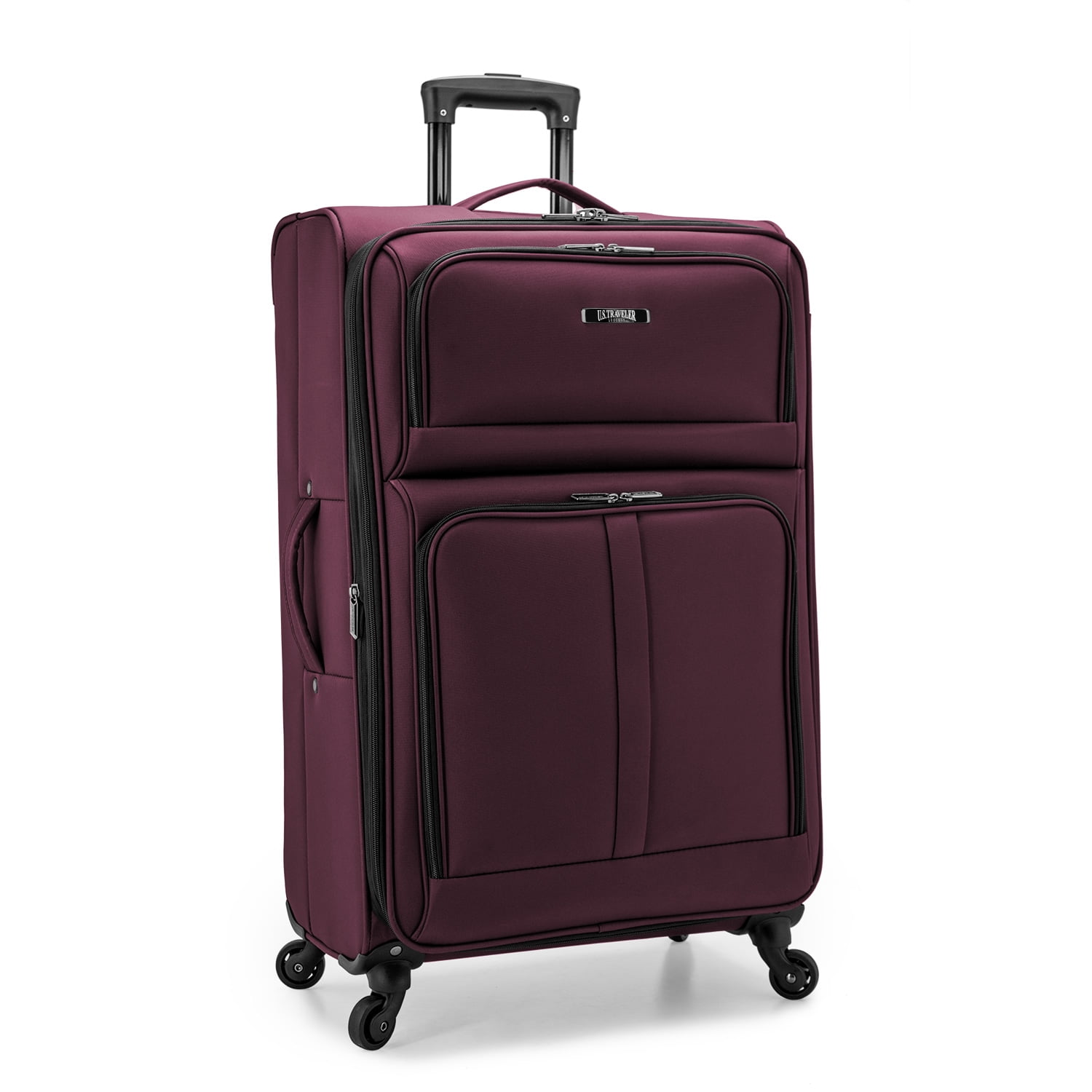 U.S. Traveler Anzio Softside Expandable Spinner Luggage, Burgundy, 30" Checked Large
