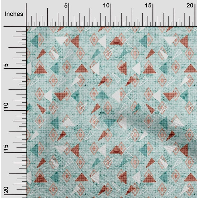 oneOone Georgette Viscose Sky Blue Fabric Texture & Triangle Geometric Craft Projects Decor Fabric Printed By The Yard 42 Inch Wide