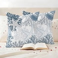 thumbnail image 3 of Lack Blue Coastal Outdoor Waterproof Pillow Covers, Grey Blue Sea Coral Starfish Nautical Decorative Square Throw Pillowcase Sofa Cushion Sham for Patio/Couch/Chair, 20"x20" 2 Pack, 3 of 8