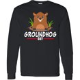 thumbnail image 3 of Inktastic Groundhog Day with Cute Groundhog Illustration Long Sleeve T-Shirt, 3 of 5