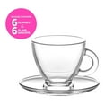 thumbnail image 4 of Drevy Glass Coffee Cups Saucers Set of 6 - Small Espresso Cups with Handle 3 oz - Small Glass Cups for Coffee - Clear Coffee Mug Latte Cups Set - Coffee Glass Mug - Made in Europe, 4 of 6