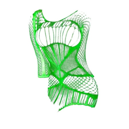 

Exotic Lingerie Sets For Women Solid Color Glowing Reflective Leggings Fishnet Stockings Hollow Outed Out Open Front Bottoming Dresses Nightwear Chemise Nightie Sets