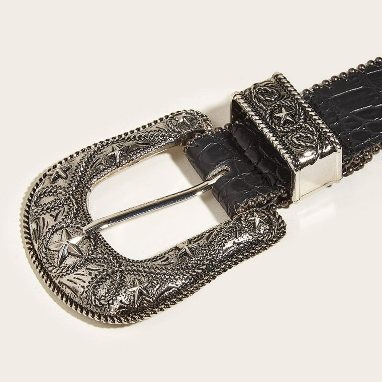 Engraved buckle belt - Woman